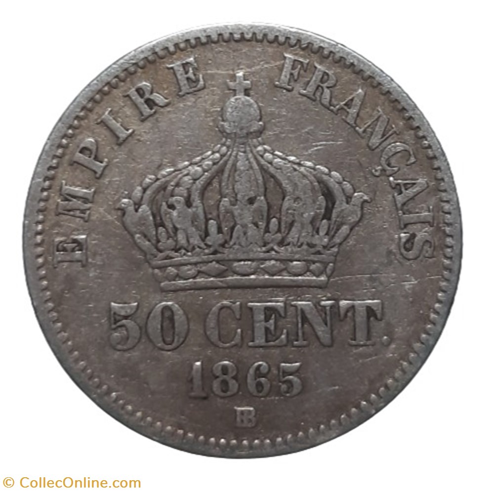1865 A - 50 centimes monnaies monde france 1865 a 50 centimes