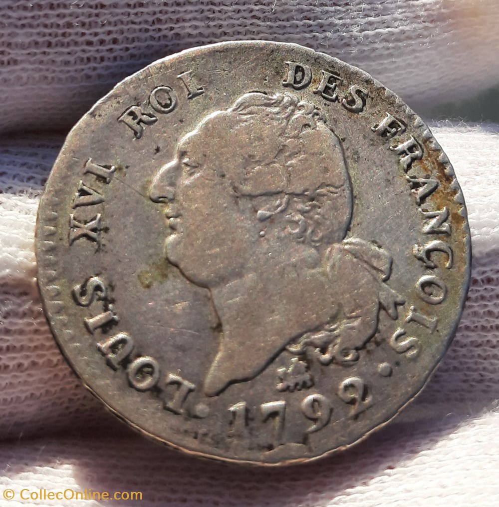1792 - 30 sols Francois 2 monnaies monde france 1792 30 sols francois