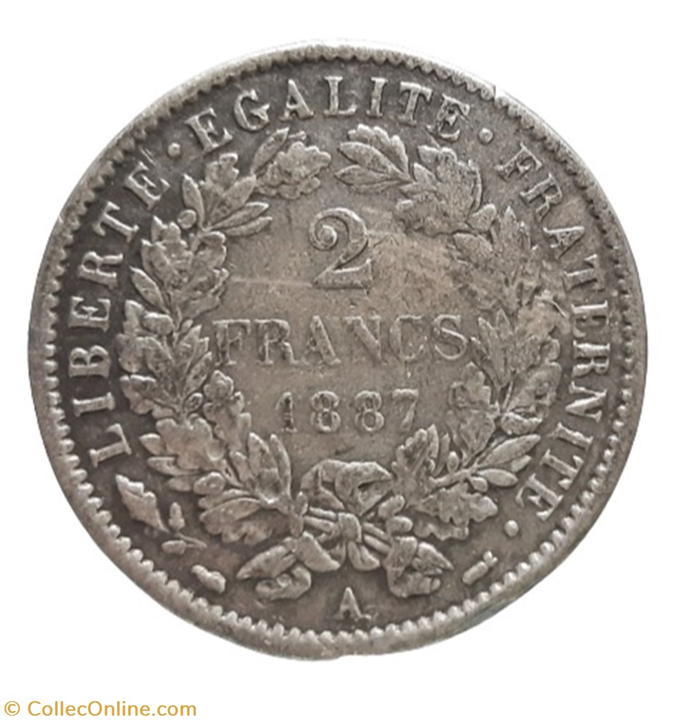 1887 A - 2 francs - faux pour servir monnaies monde france 1887 a 2 francs faux pour servir