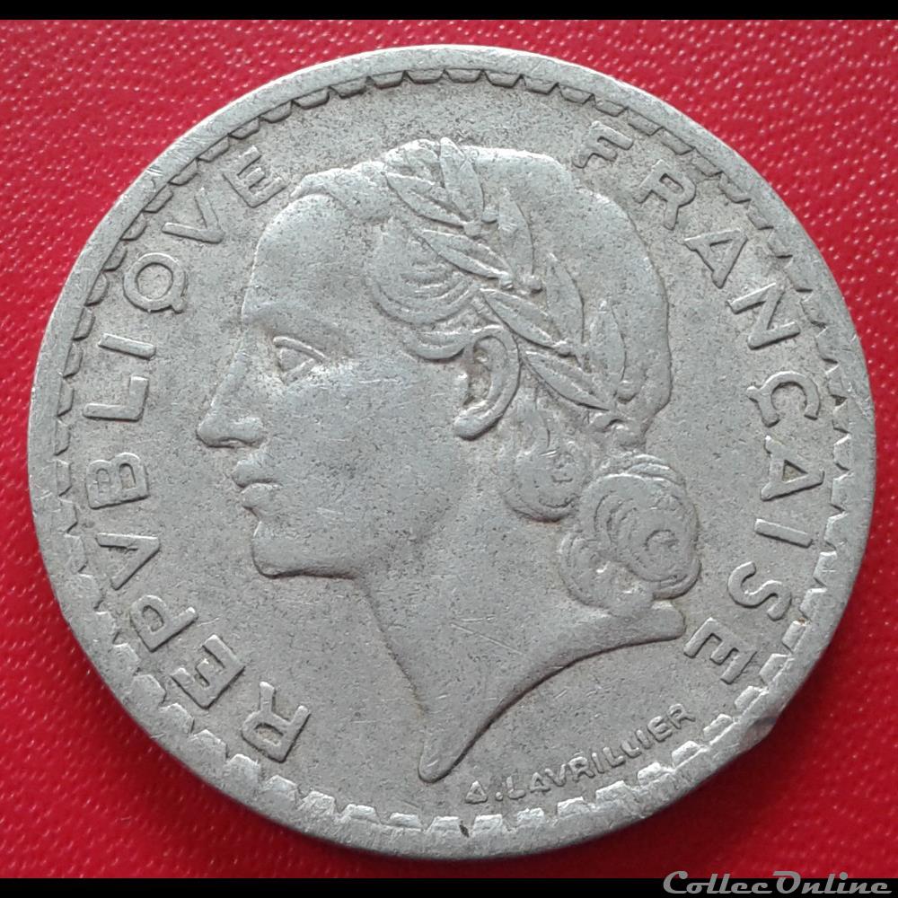 1947 - 5 francs - ALU - 9 ouvert monnaies monde france 1947 5 francs alu 9 ouvert