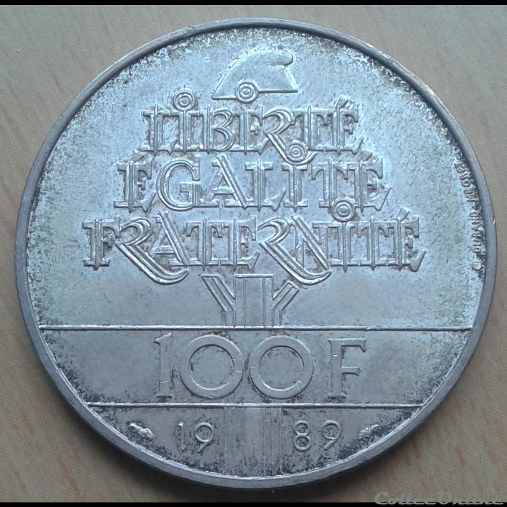 1989 - 100 francs - Droits de l'Homme monnaies france modernes 1989 100 francs droits de homme