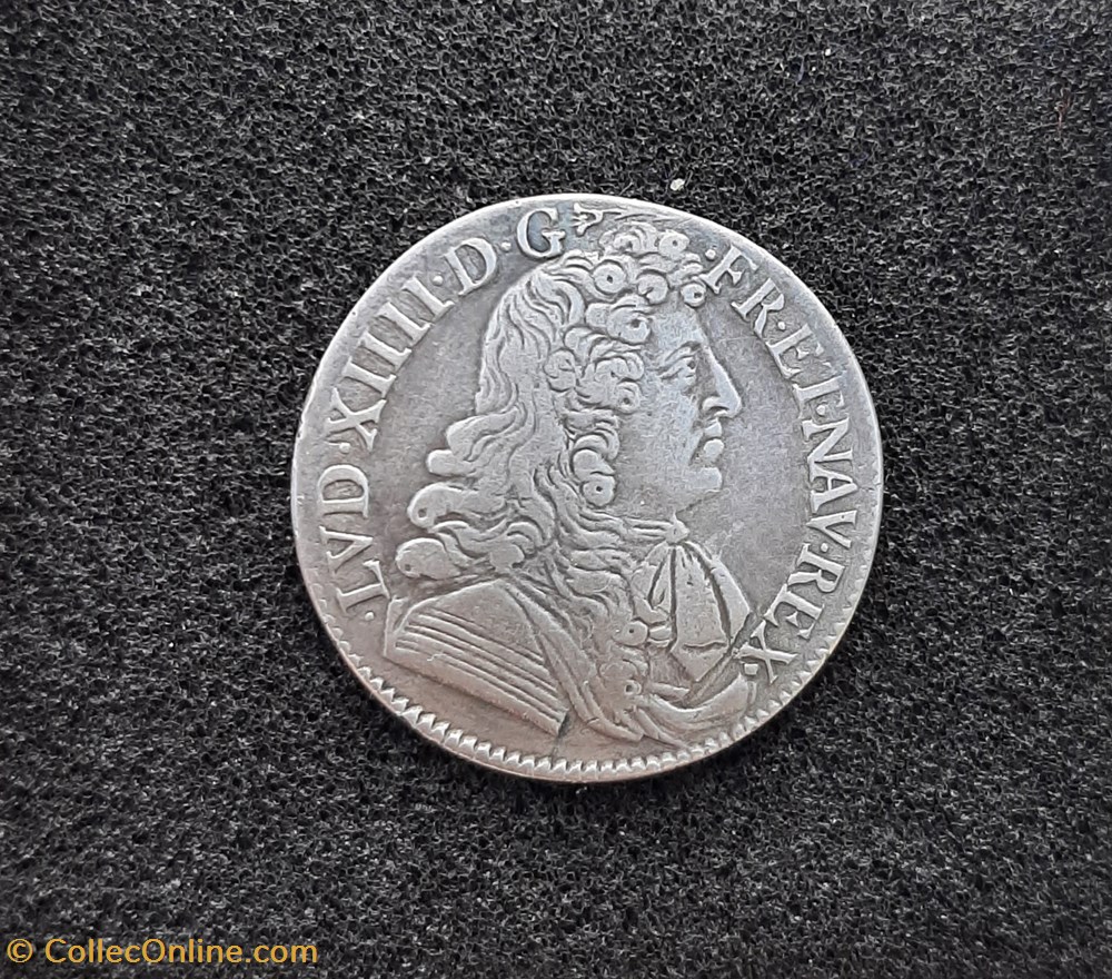 1681 - Demi écu à la cravate monnaies europe medievale france 1681 demi ecu a la cravate