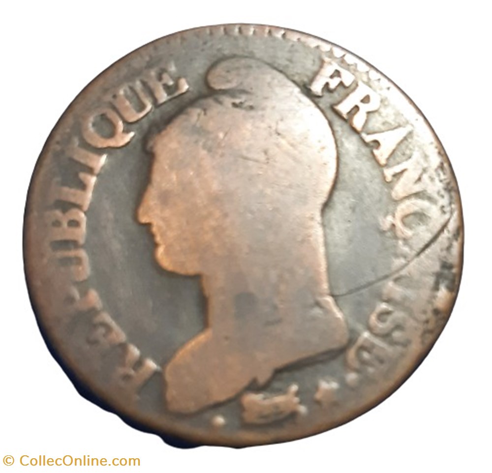 (1796 - 97) - 5 centimes l'AN 5 W monnaies monde france 1796 97 5 centimes an 5 w