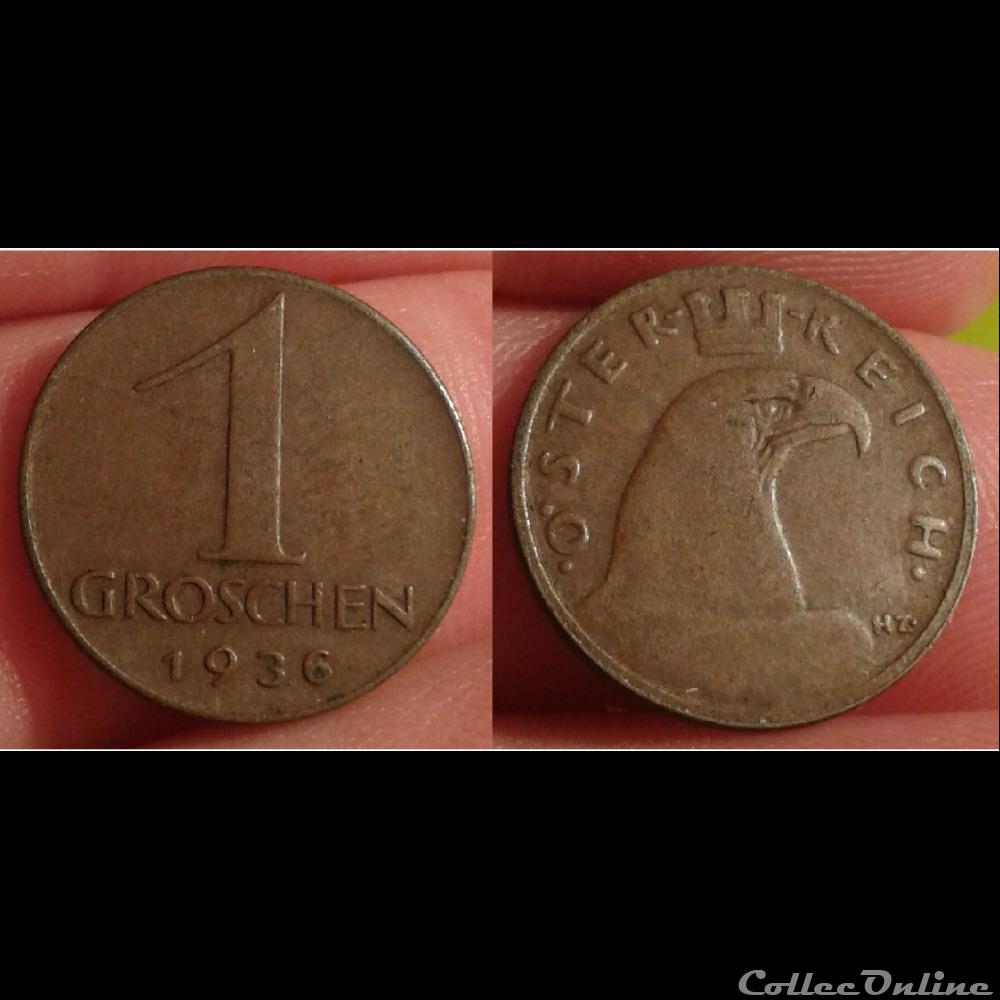 Autriche - 1 groschen 1936 monnaie monde autriche 1 groschen 1936