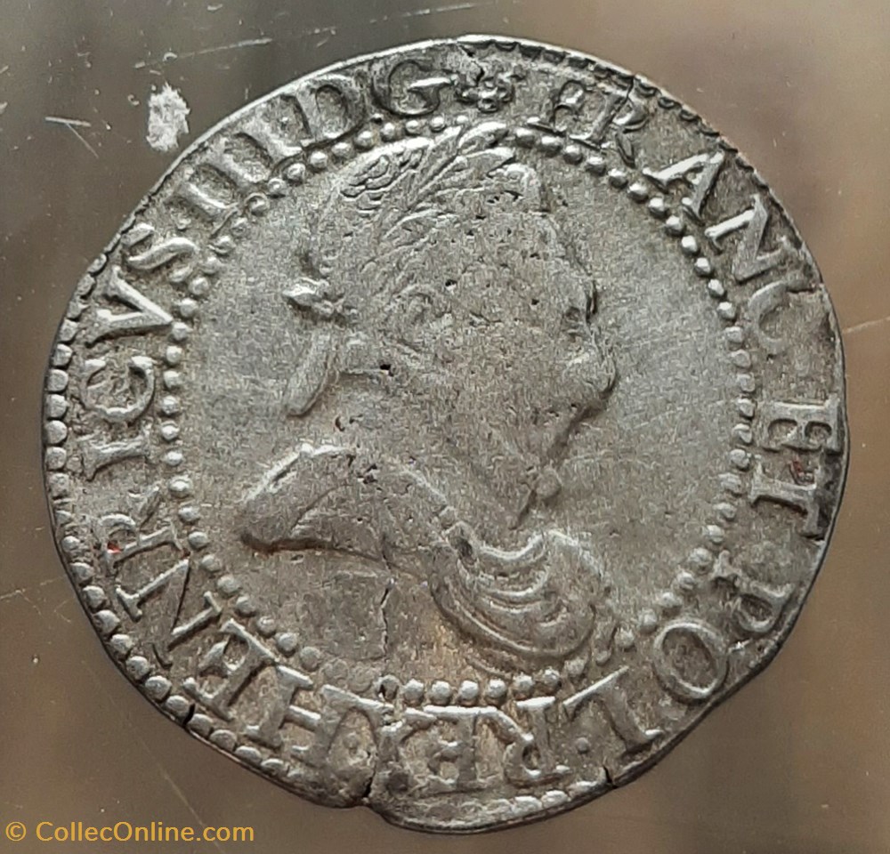 1586 - franc au col plat 3 monnaies monde france 1586 franc au col plat