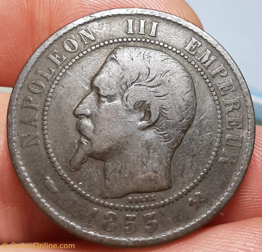1853 - 10 centimes monnaies monde france 1853 10 centimes