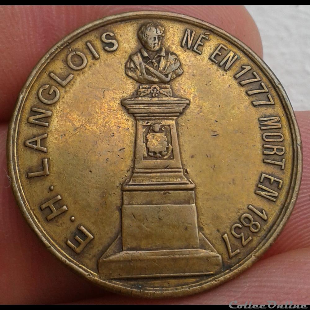 MEDAILLE - E H Langlois 1868 medailles france medaille e h langlois 1868