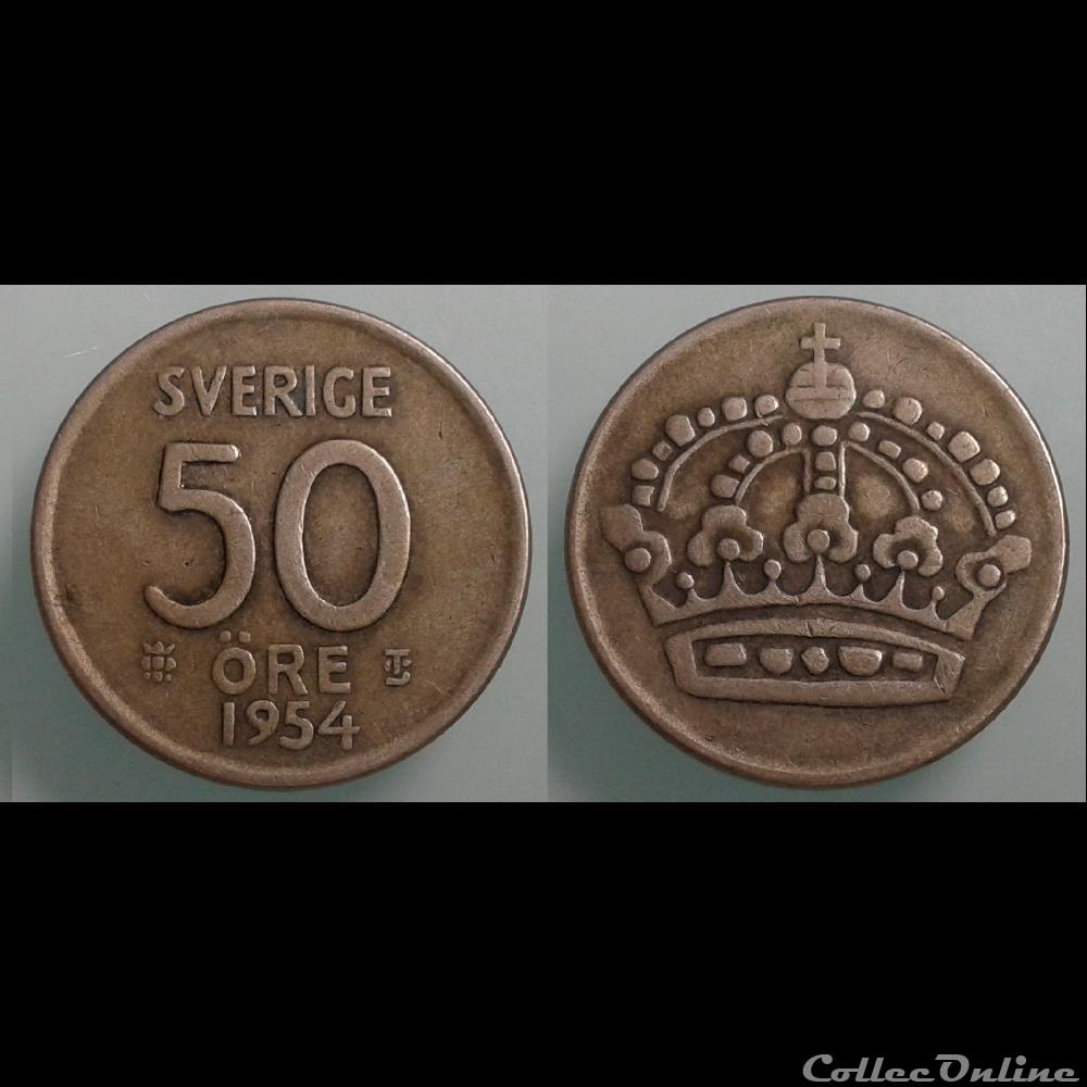 SUEDE - 50 ore 1954 monnaie monde suede 50 ore 1954