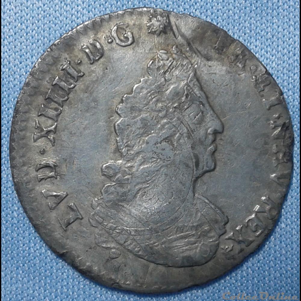 1702 - 1/12ème d'écu aux insignes monnaies europe medievale france royales 1702 1 12eme ecu aux insignes