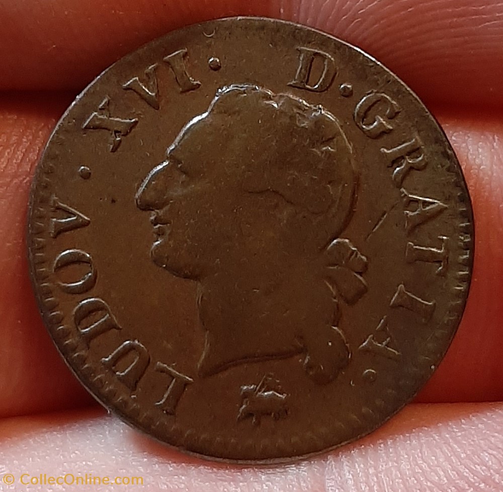 monnaies europe medievale france 1791 liard sem1 2 drapeaux