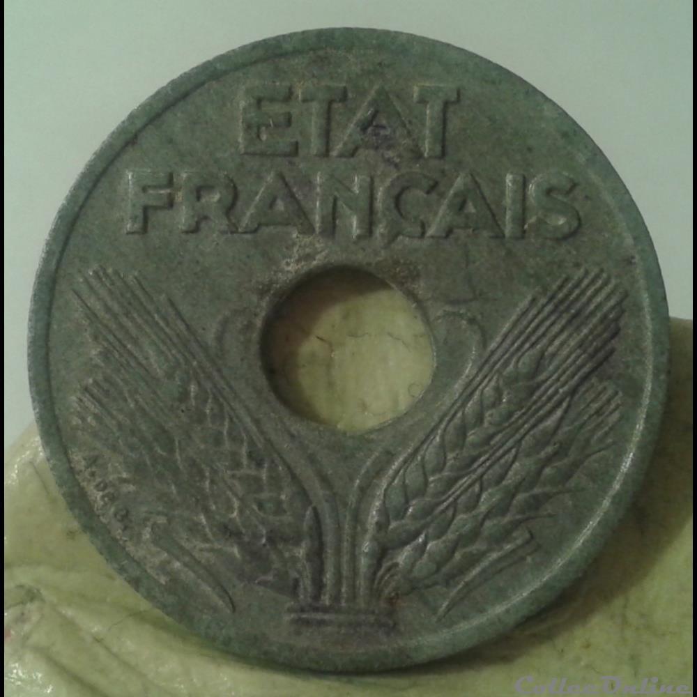 1943 - etat francais - gd module monnaie france moderne 1943 etat francais gd module