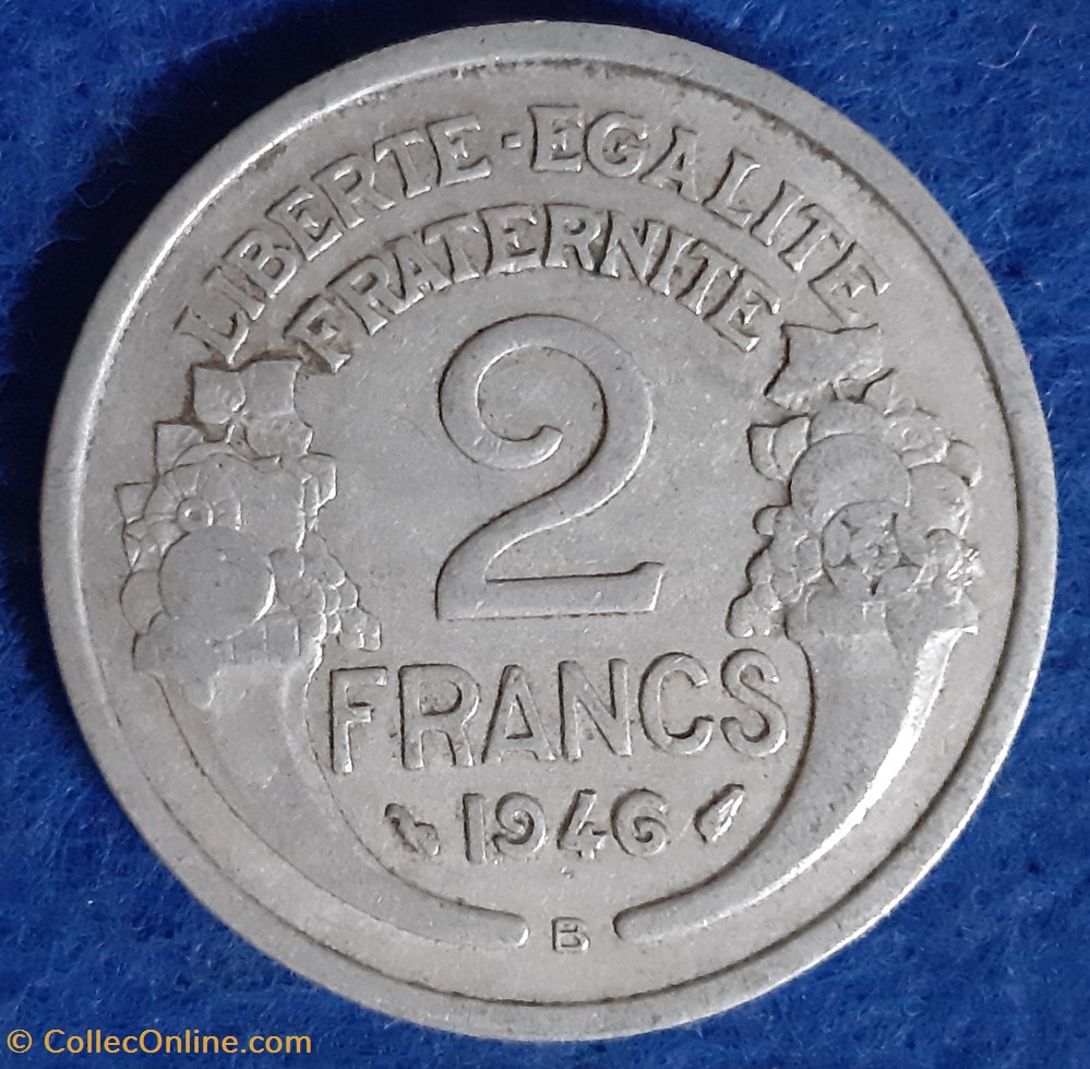 1945 C - 2 francs monnaies monde france 1945 c 2 francs