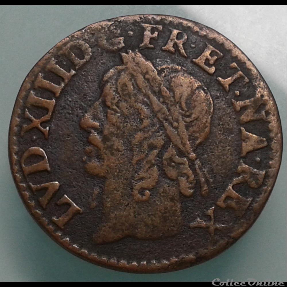 monnaies europe medievale a france royales 1643 double tournoi