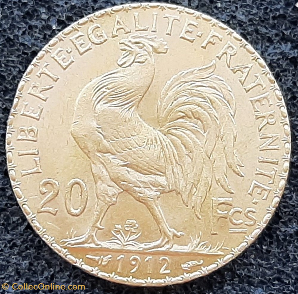 1912 - 20 francs OR monnaies france modernes 1912 20 francs or