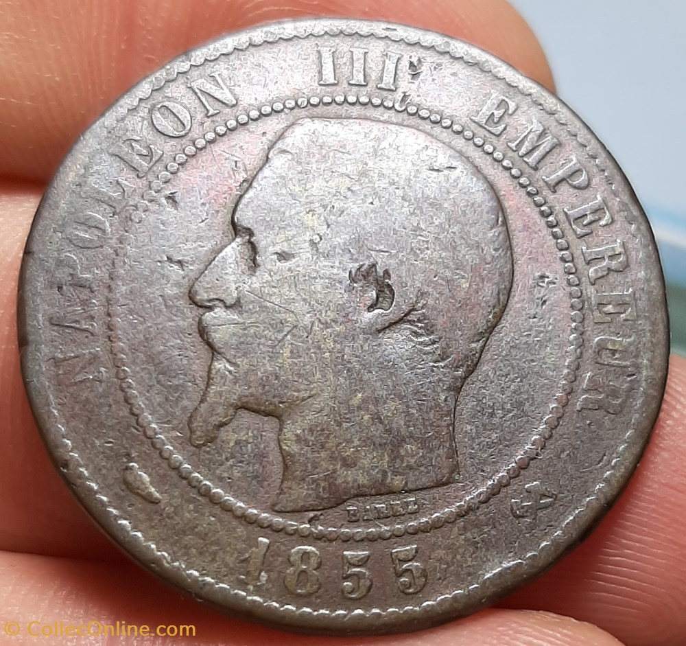 1855 - 10 centimes - levrette monnaies monde france 1855 10 centimes levrette