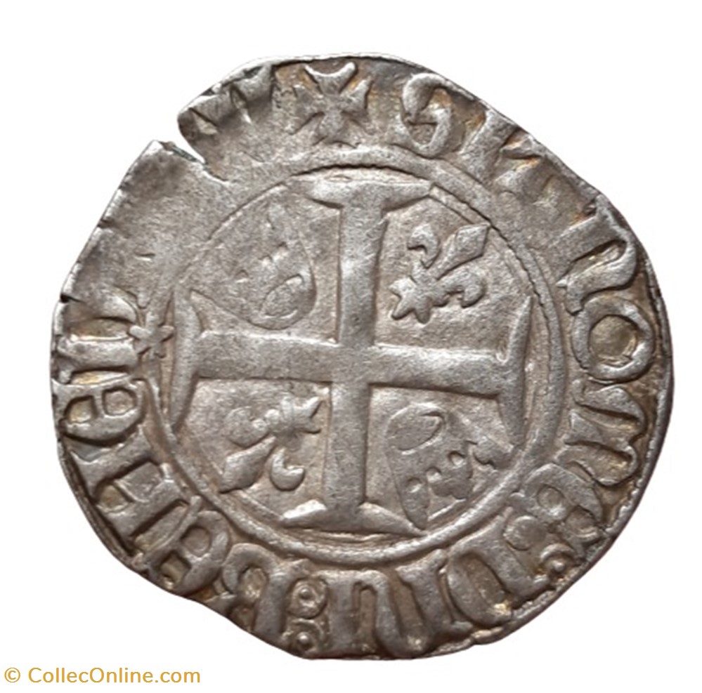 1411 - Blanc dit de guenar - Étoile monnaies europe medievale france royales 1411 blanc dit de guenar etoile