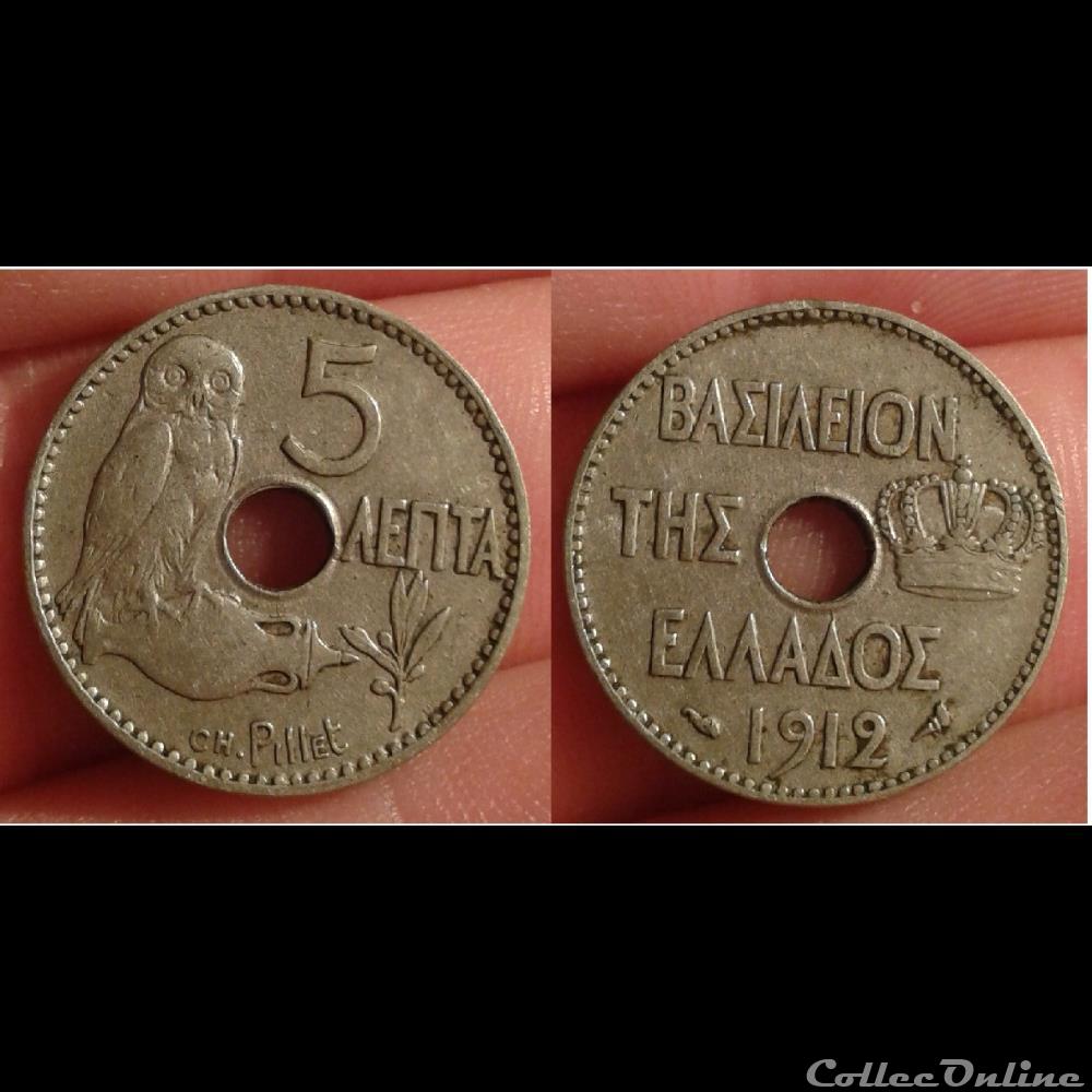 GRECE - 5 lepta 1912 monnaie monde grece 5 lepta 1912
