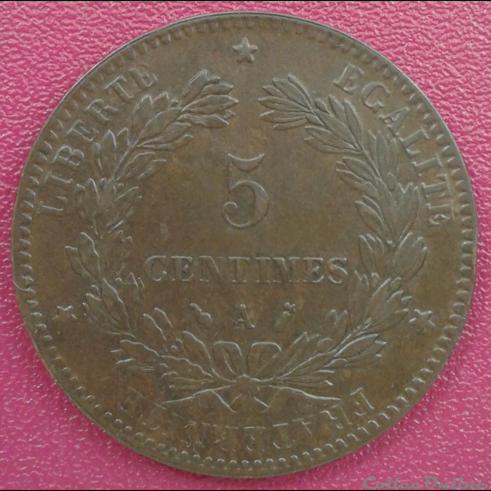 1886 A - 5 centimes monnaies monde france 1886 a 5 centimes