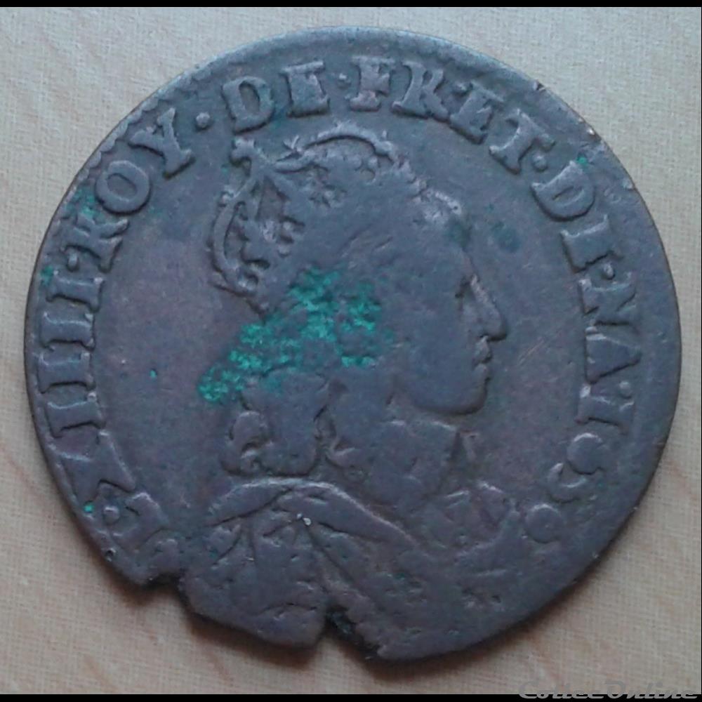 monnaies europe medievale royales 1656 e liard de france louis xiv