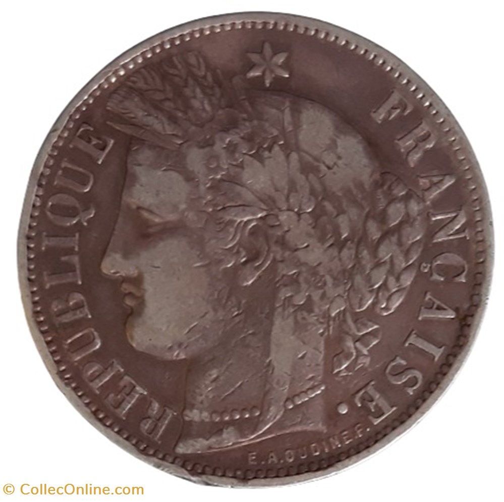 1870 K - 5 francs monnaies monde france 1870 k 5 francs