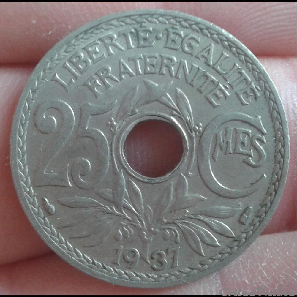 1937 - 25 centimes monnaies monde france 1937 25 centimes