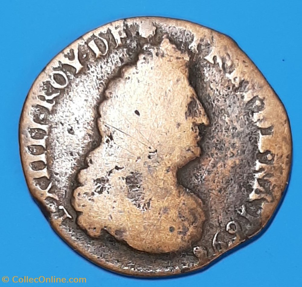 1696 G - Liard de France monnaie 1696 g liard de france