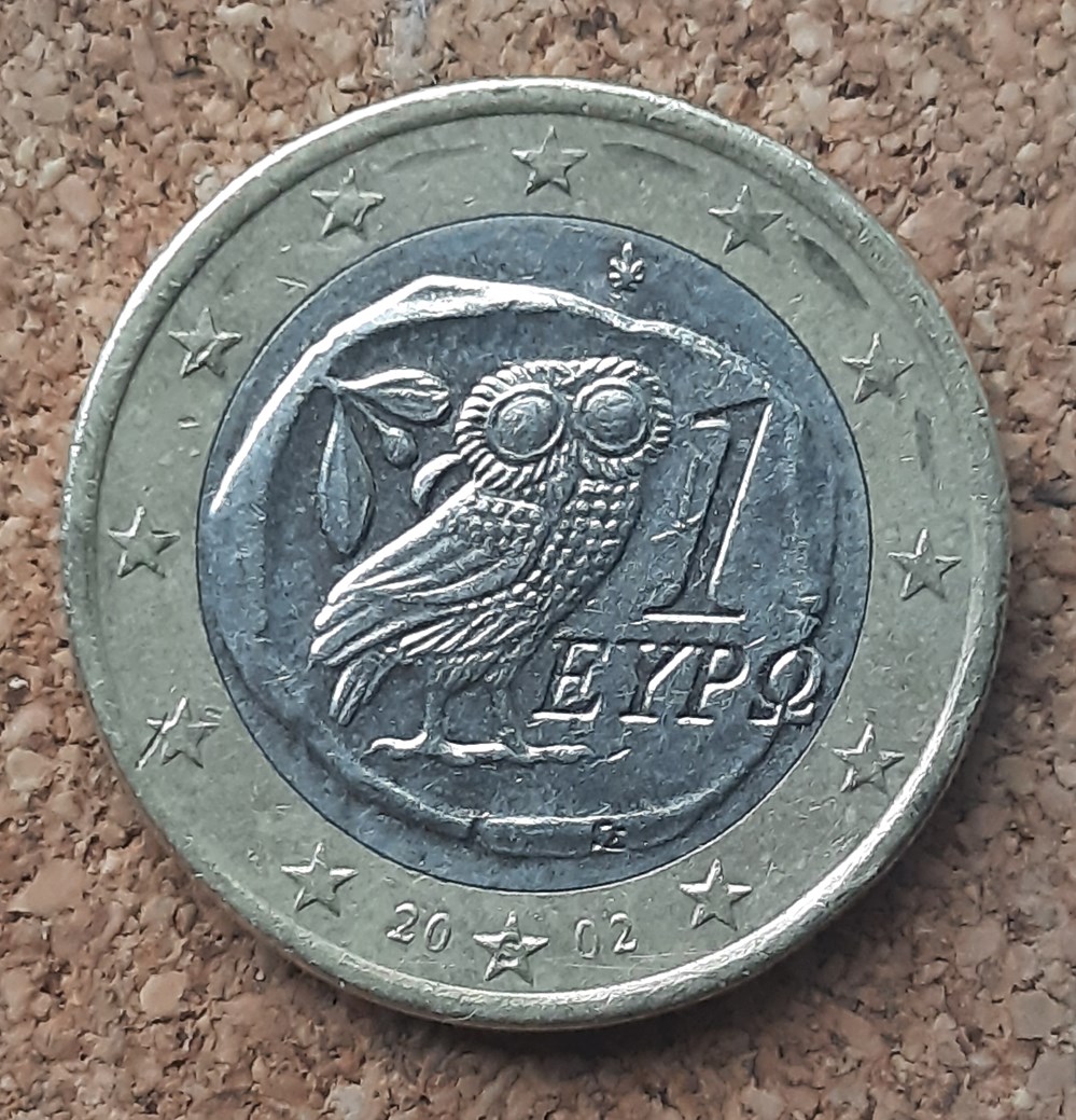 Grèce - 1 euro 2002 S - surplus métal monnaies euros grece 1 euro 2002 s surplus metal