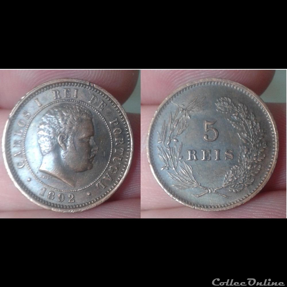 Portugal - 5 reis 1892 monnaie monde portugal 5 reis 1892
