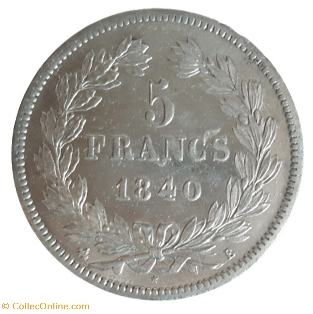 monnaies monde france 1840 5 francs