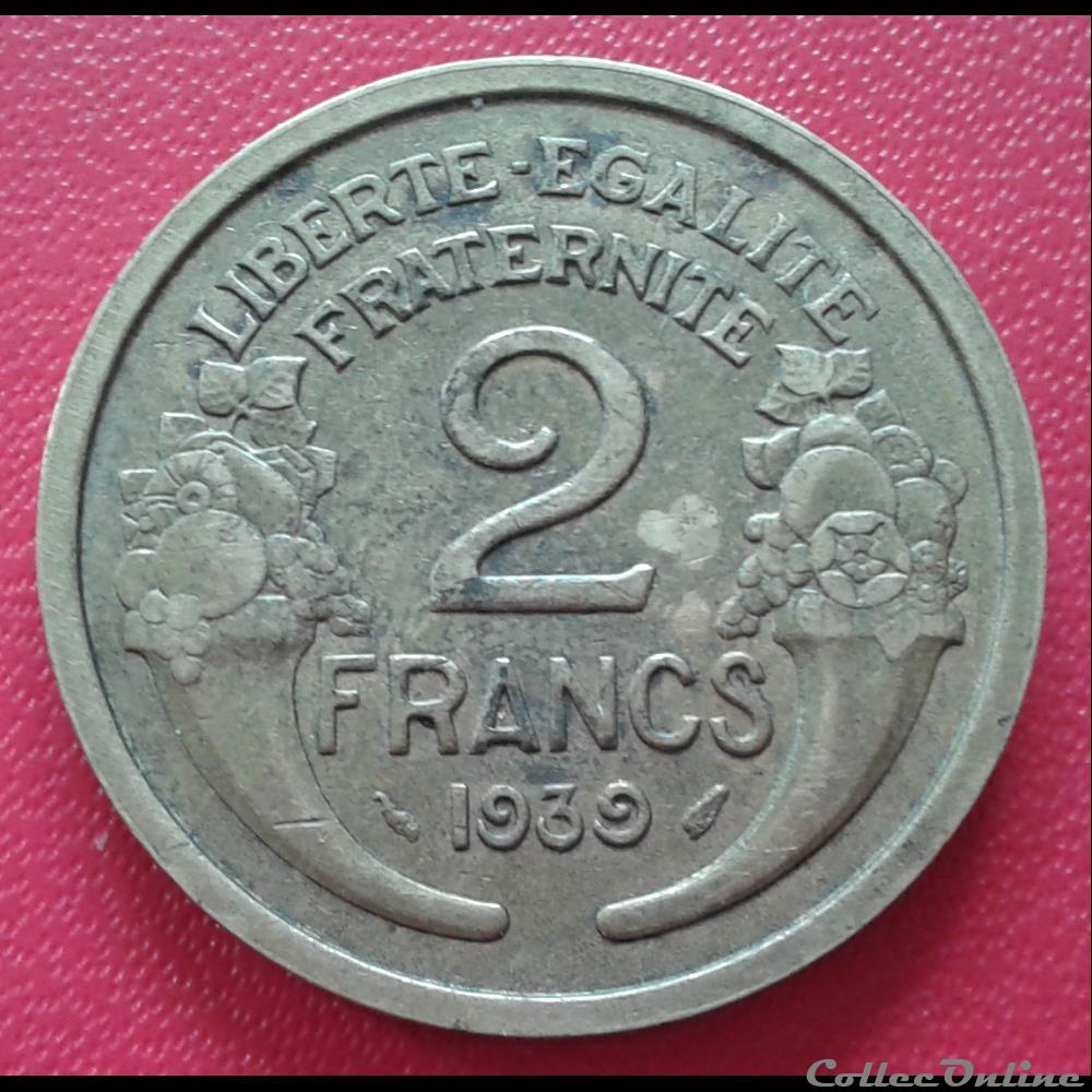 1939 - 2 francs monnaies monde france 1939 2 francs