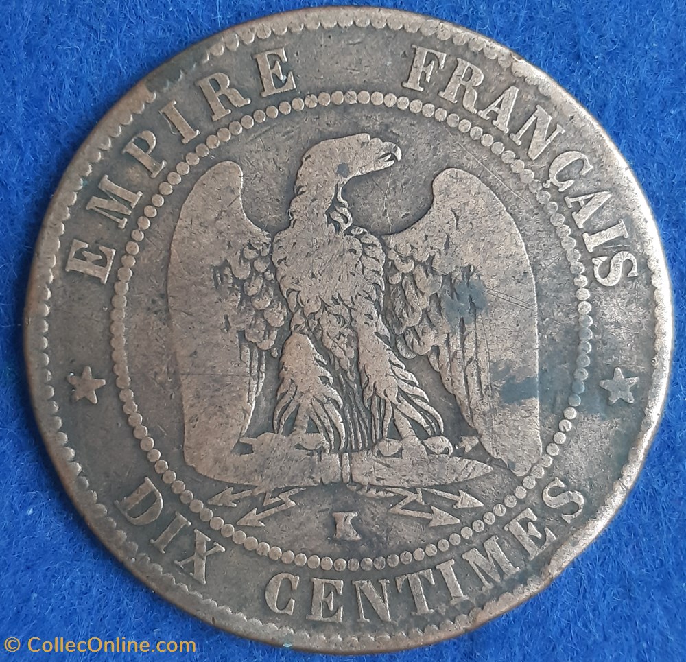 1857 K - 10 centimes monnaies monde france 1857 k 10 centimes