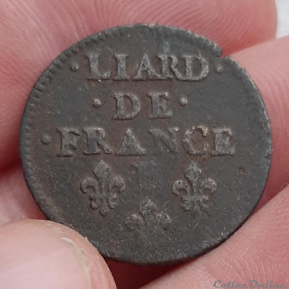 1655 - Liard (point + étoile) (3) monnaies europe medievale france royales 1655 liard point etoile 3