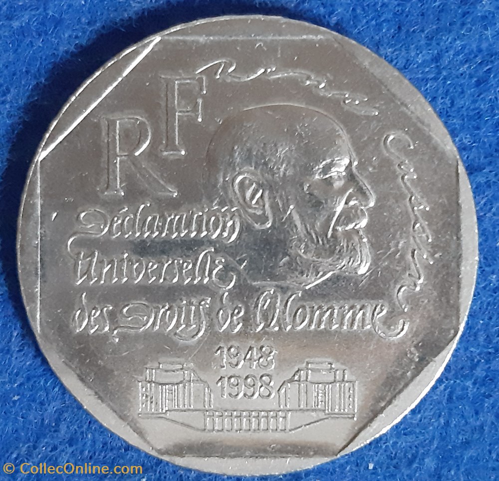monnaies monde france 1998 2 francs commemorative