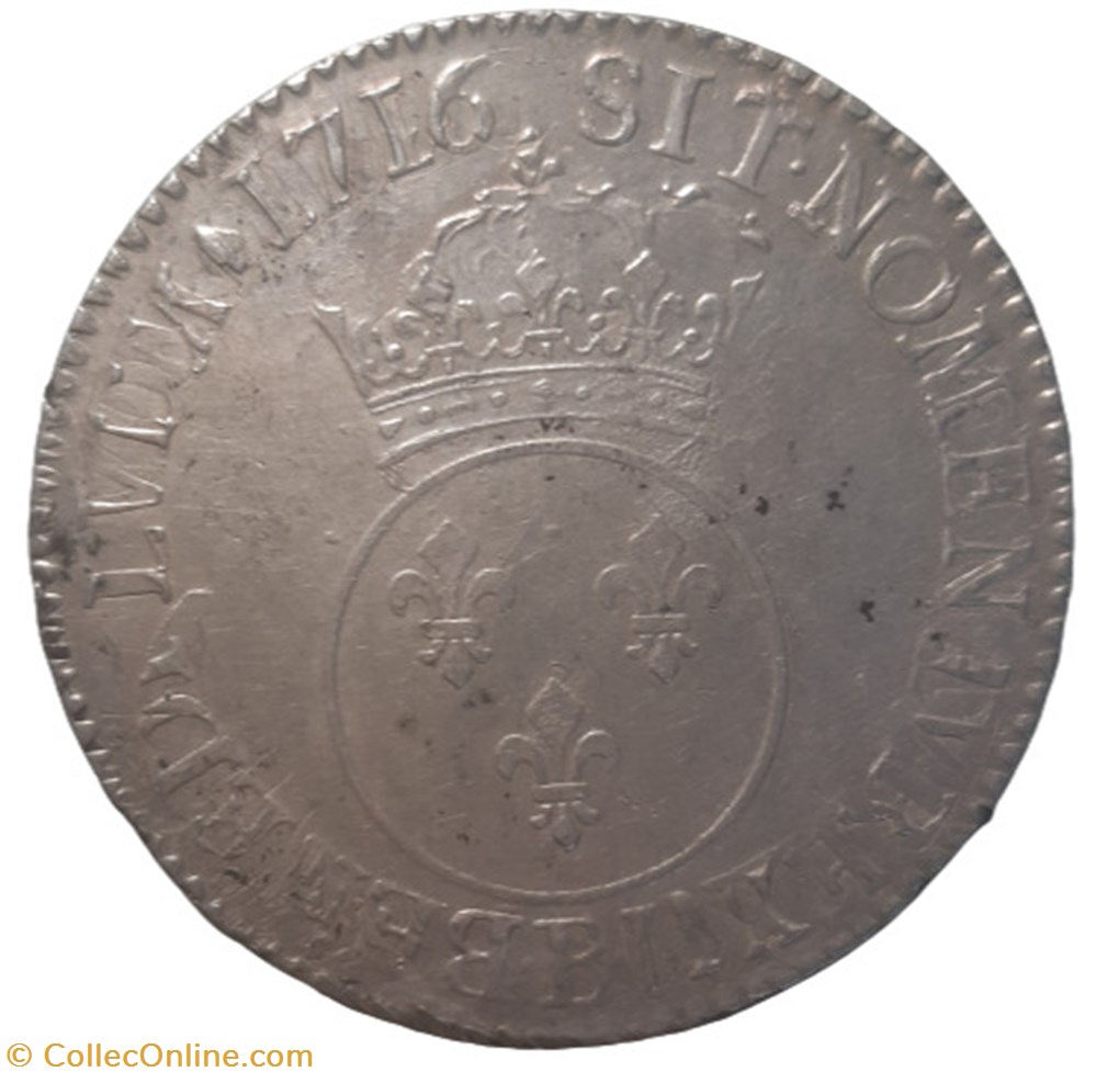 monnaies europe medievale france royales 1716 ecu vertugadin rf
