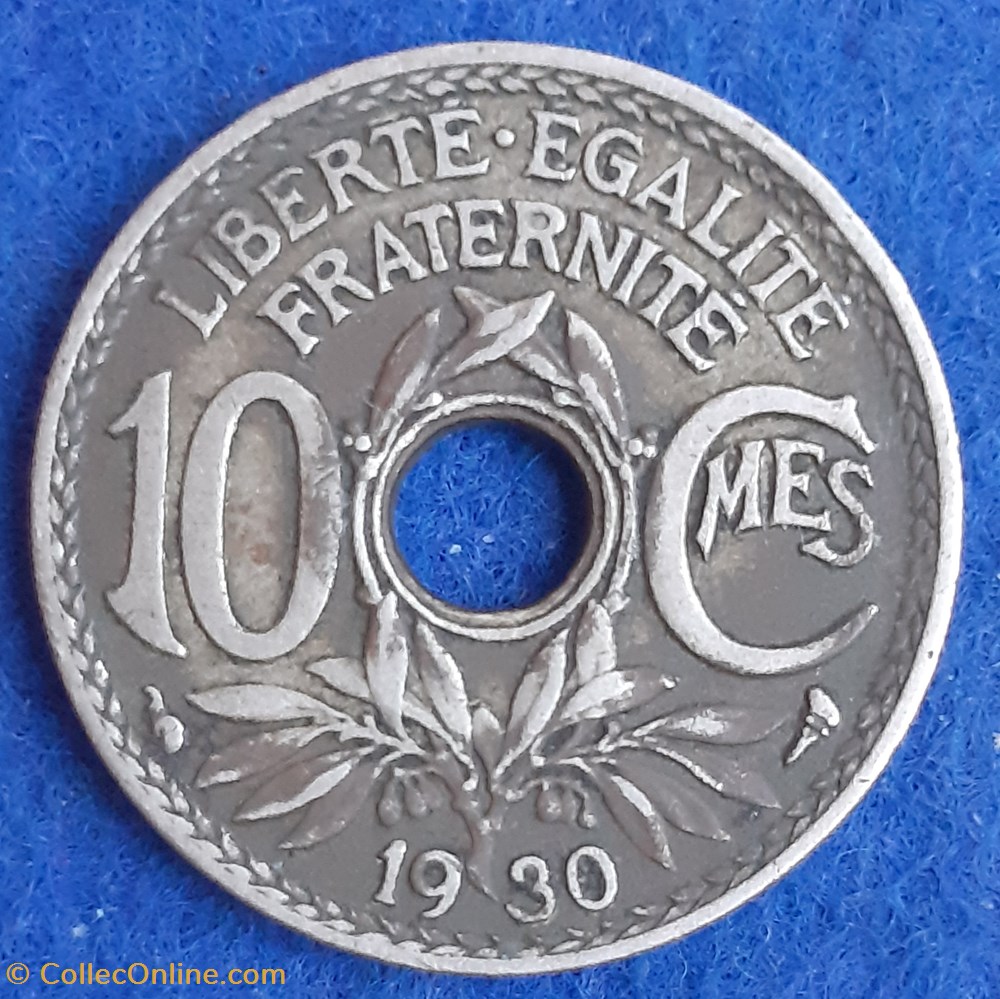 1930 - 10 centimes - petit trou monnaies monde france 1930 10 centimes petit trou