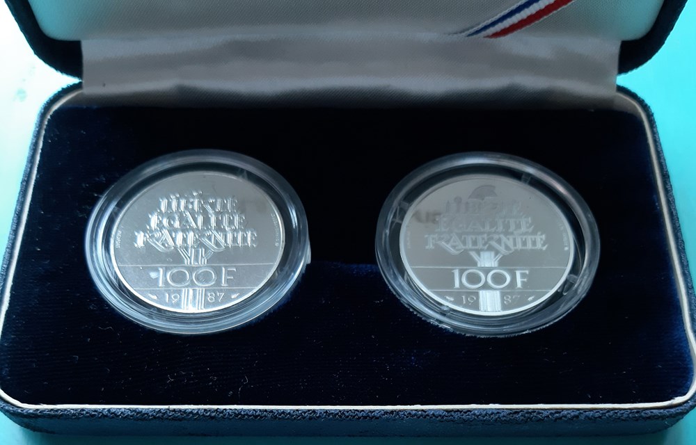 1987 - Duo PIEDFORT 100 francs Lafayette monnaies monde france 1987 duo piedfort 100 francs lafayette