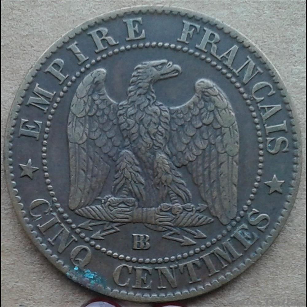 1863 BB - 5 centimes monnaies monde france 1863 bb 5 centimes