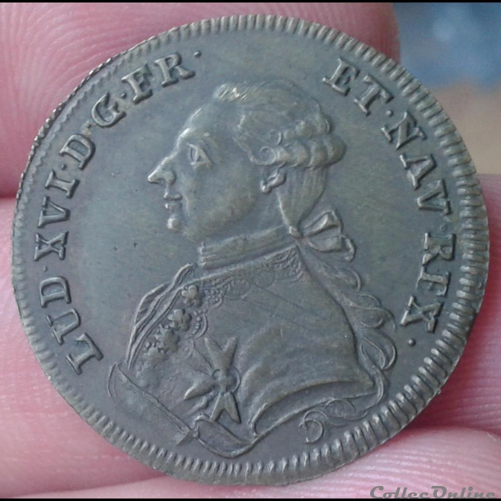 Louis XVI - Jeton 2 monnaie mereaux france louis xvi jeton 2