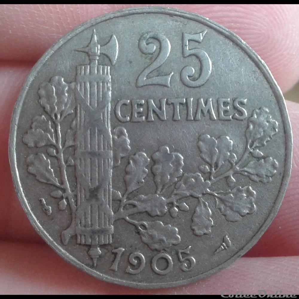 1905 - 25 centimes monnaies monde france 1905 25 centimes