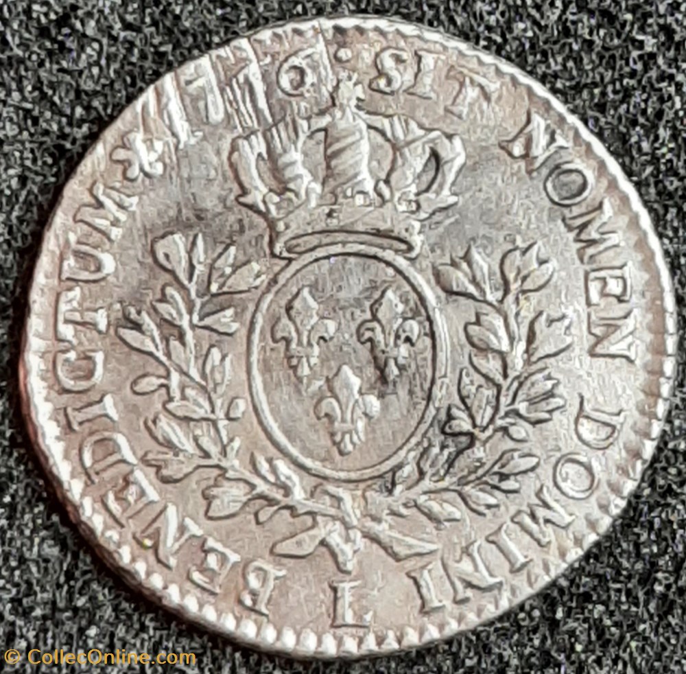 1766 L - 1/5ème écu au bandeau - Louis XV monnaies europe medievale france royales 1766 l 1 5eme ecu au bandeau louis xv