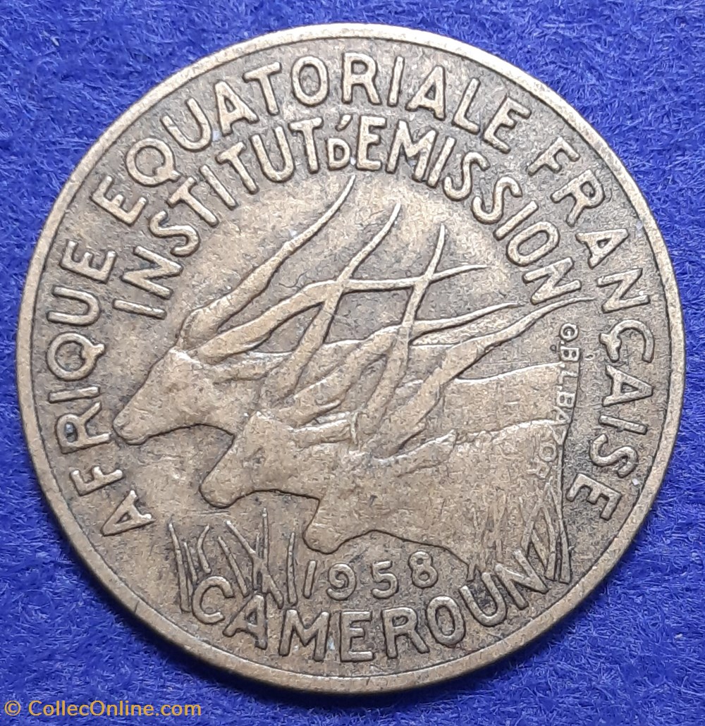 Cameroun - 5 francs 1958 monnaies monde cameroun 5 francs 1958