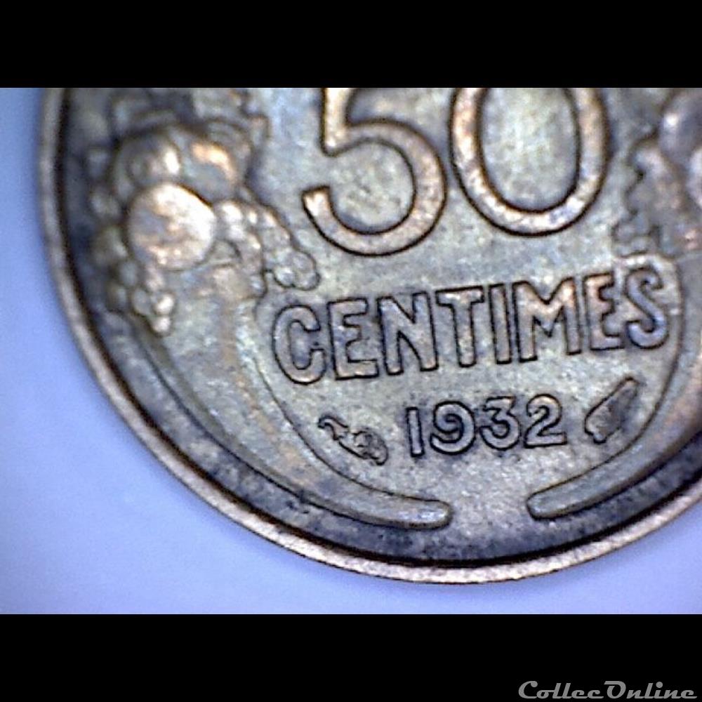 1932 - 50 centimes 3 monnaies monde france 1932 50 centimes