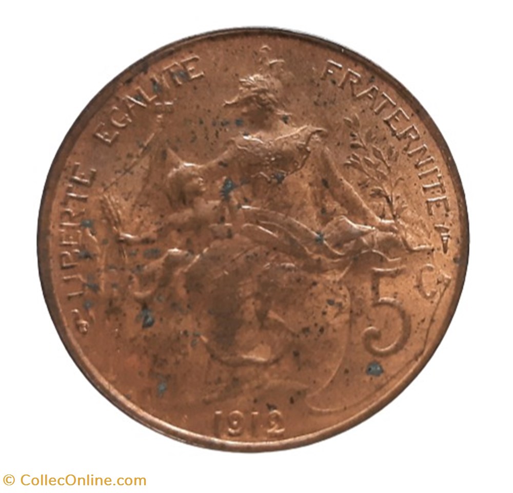1912 - 5 centimes monnaies monde france 1912 5 centimes