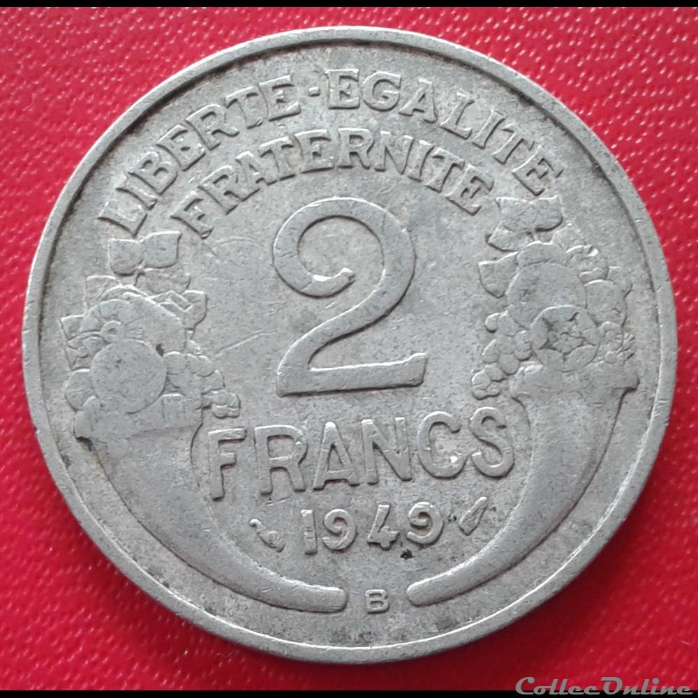 1949 B - 2 francs monnaies monde france 1949 b 2 francs