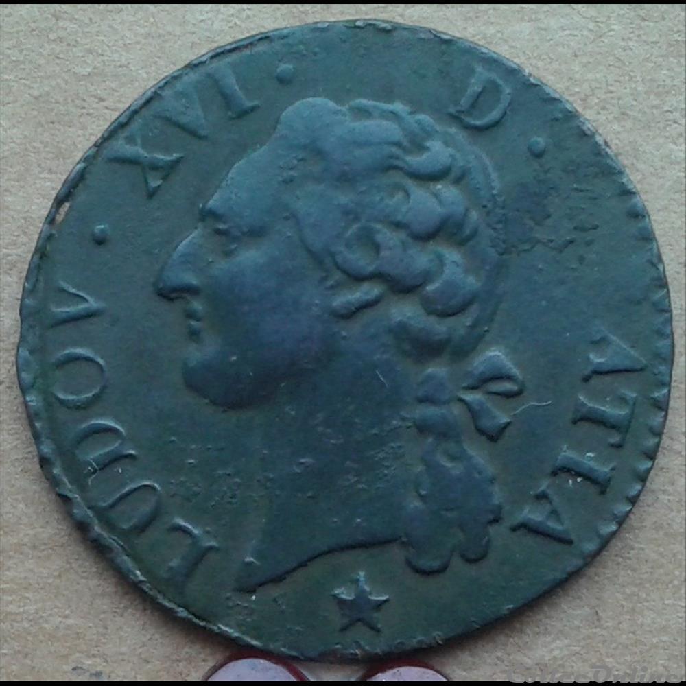 monnaies france royales 1791 ma 1 2 sol a ecu louis xvi