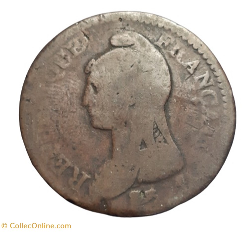monnaies monde france 1799 1800 un decime an 8 k