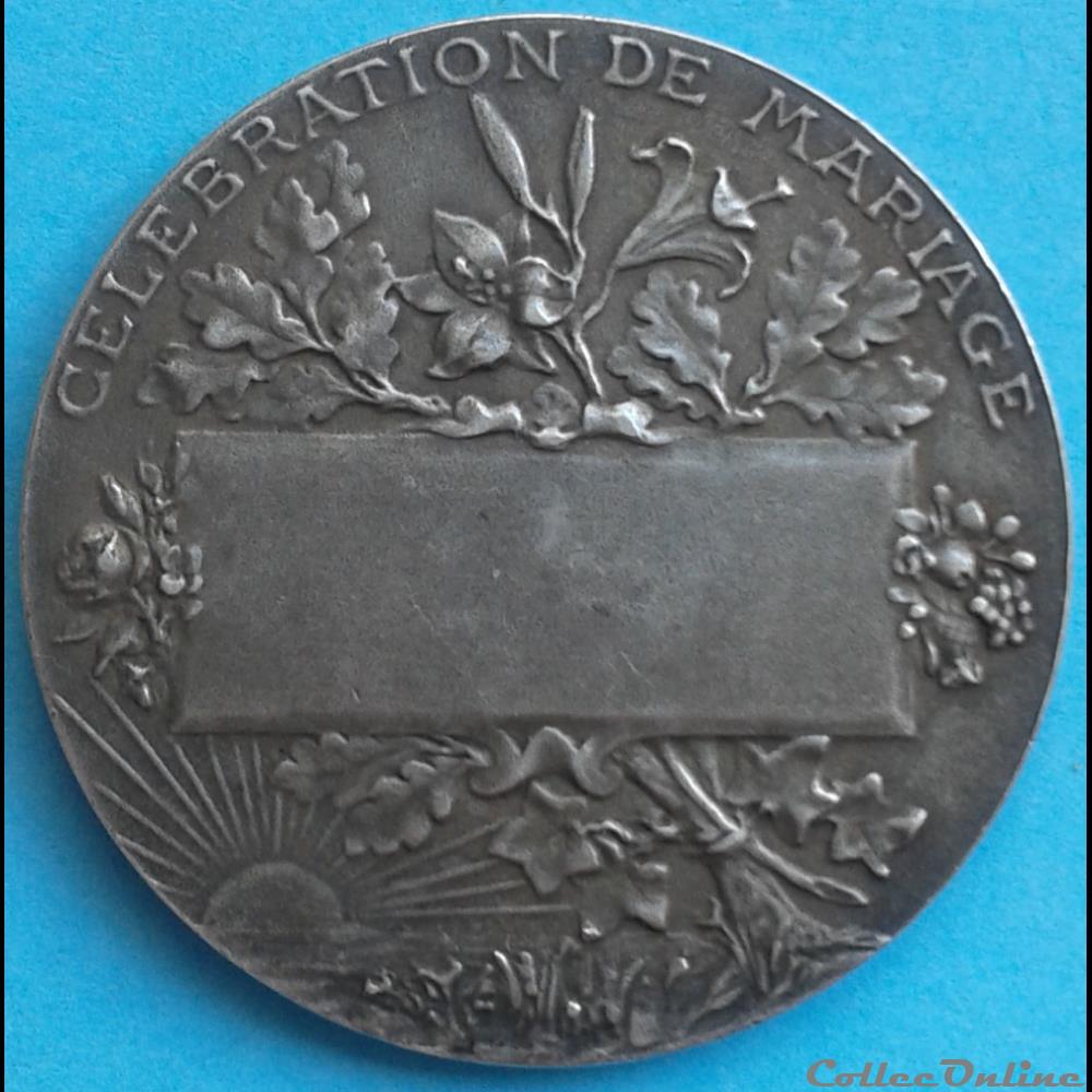 Médaille de mariage monnaie jeton mereaux france medaille de mariage