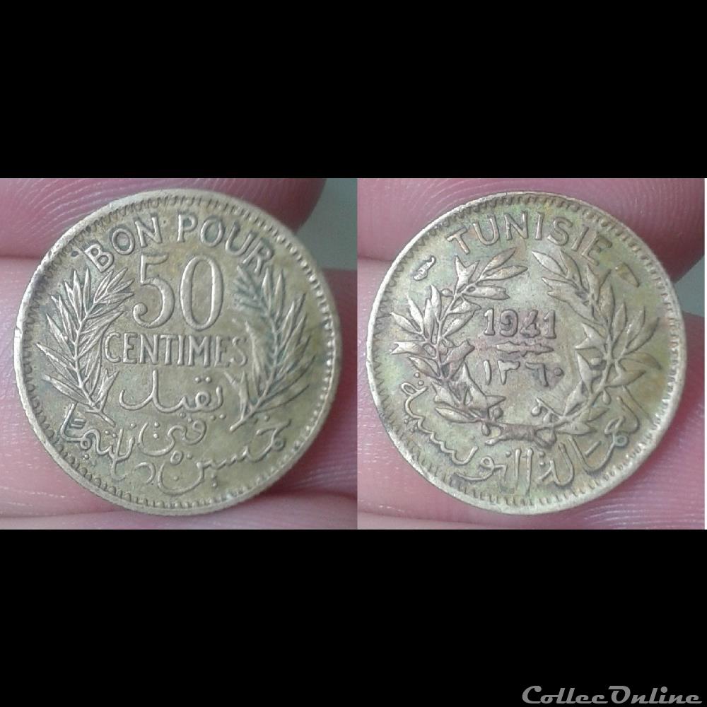 Tunisie - bon pour 50 centimes 1941 monnaie monde tunisie bon pour 50 centimes 1941