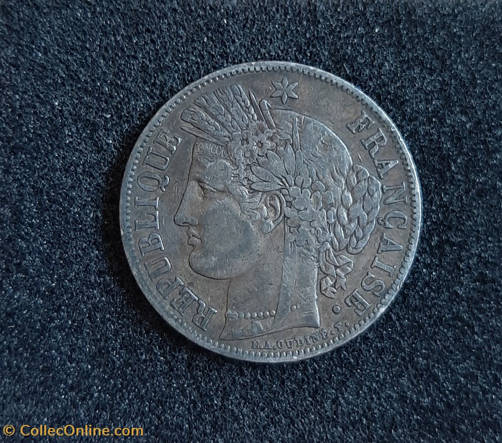 1849 A - 5 Francs 2 monnaies france 1849 a 5 francs