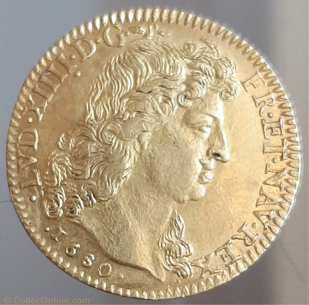 1680 X Louis d'or à la tête virile 2 monnaies france royales 1680 x louis or a la tete virile